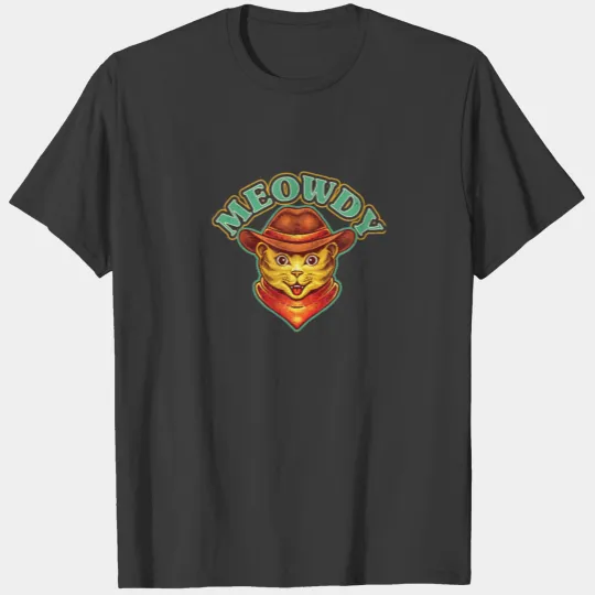 Meowdy Meow Howdy Funny Cat Meme Texas Cow T-shirt
