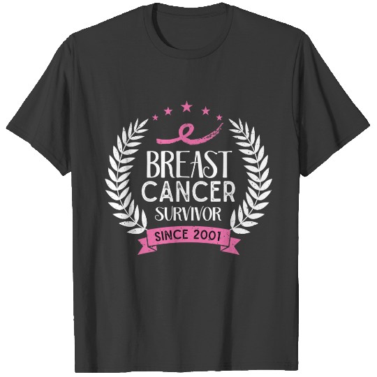 Custom Breast Cancer Survivor Awareness Since 2001 T-shirt