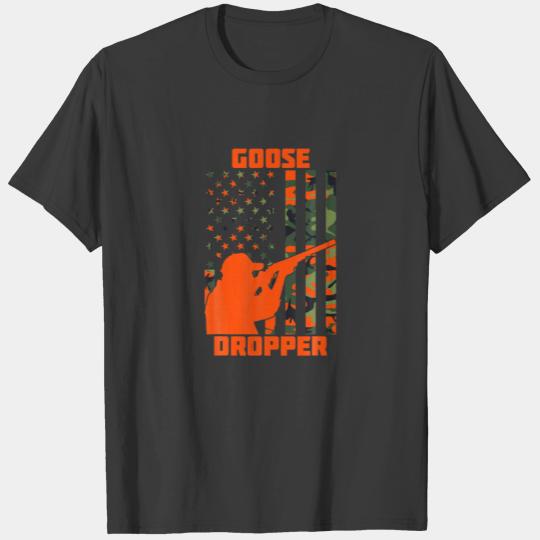 Goose Hunting Camo American Flag Bird Hunter Goose T-shirt