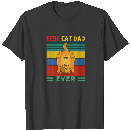 Vintage Best Cat Dad Ever Bump Fit T-shirt