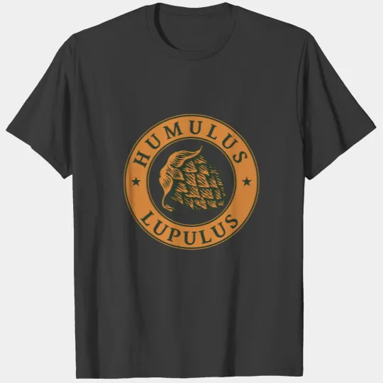 Vintage Brown Hop Beer Ink Art Illustration T-shirt
