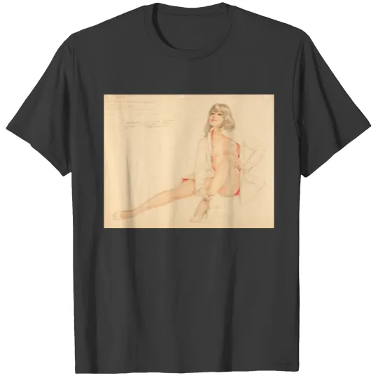 Playboy Vargas Girl preliminary drawing Pin Up Art T-shirt