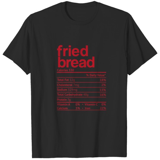 Fried Bread Nutrition Fact Funny Thanksgiving Chri T-shirt