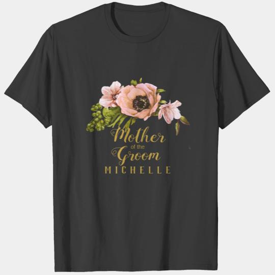 Pink Peony Swag Mother of the Groom Name ID456 T-shirt