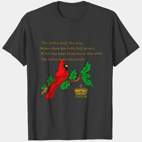 The Holly and the Ivy with Cardinal and Crown T-shirt