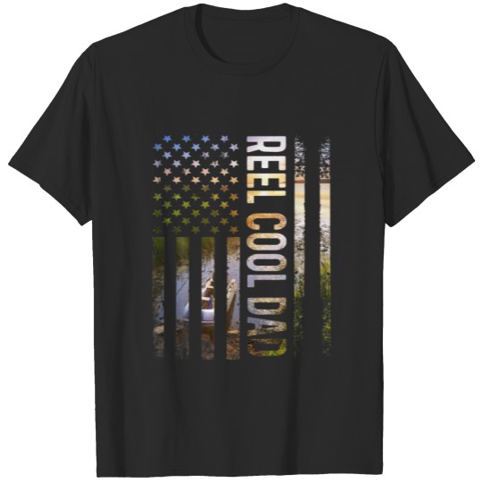 Mens Retro Patriotic Reel Cool Dad For Best T-shirt