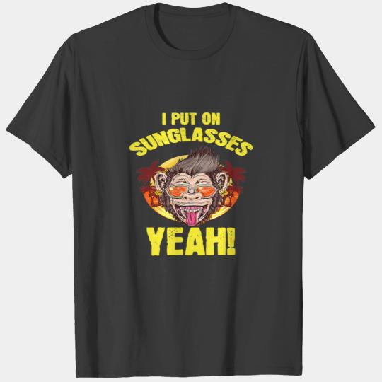 Funny I Put Up Sunglasses Monkey Ape Beach Lovers T-shirt