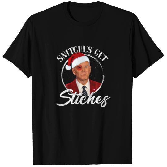 Funny Merry Christmas Snitches Get Stitches Joe.Bi T-shirt