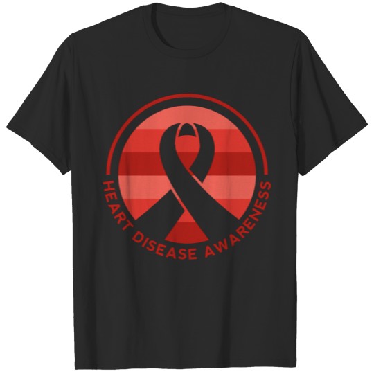 Discover Heart Disease Awareness Month Vintage Sunset Heart T-shirt