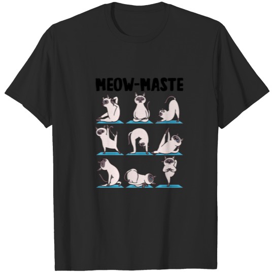 Discover Cute Meow-Maste Cats Yoga Asana Poses Meditation M T-shirt