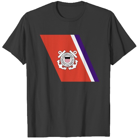 United States Coast Guard Racing Stripe - Left T-shirt