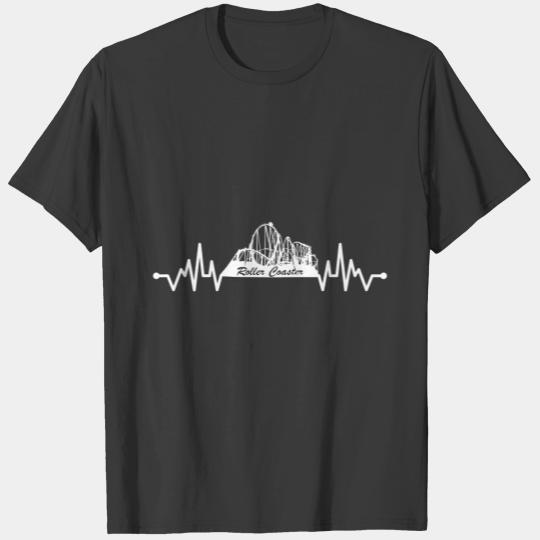 Roller Coaster Amusement Park Heartbeat Heartline Sweat T-shirt