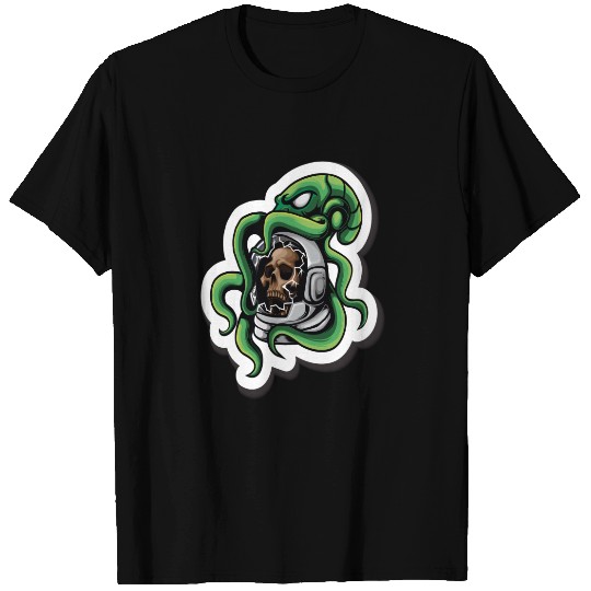 Astro Skull with Octopus White Board Sticker T-shirt