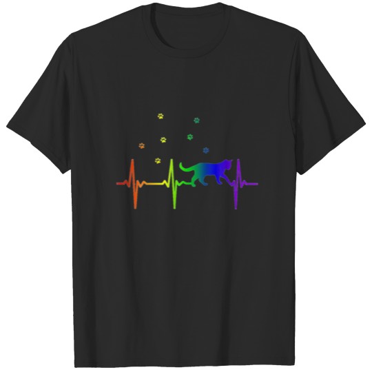 Discover Cat Heartbeat Lgbt T-shirt