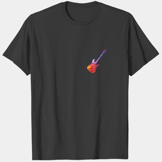 Discover Electric Guitar Silhouette With A Flaming Backgrou T-shirt