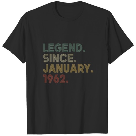 Vintage 60Th Birthday Legend Since January 1962 60 T-shirt