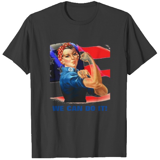 We Can Do It Rosie the Riveter Women Power US Flag T-shirt