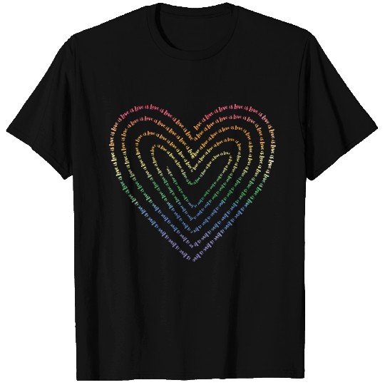 Love is Love is Love Pride Rainbow Heart T-shirt