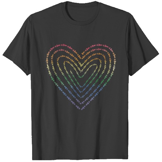 Love is Love is Love Pride Rainbow Heart T-shirt