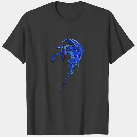 Medieval Blue Flying Dragon Fantasy Tattoo T-shirt