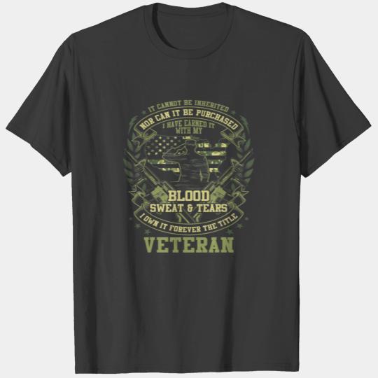 Army Veteran Blood Sweat Tears T-shirt