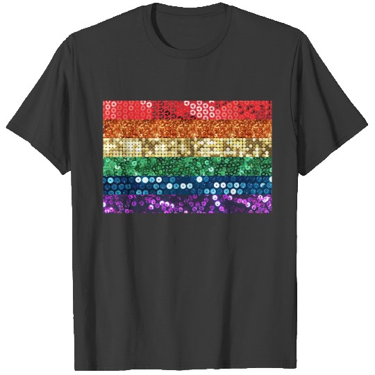 sequin pride flag T-shirt