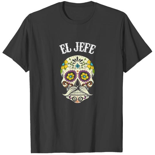 Mexican El Jefe Sugar Skull Apparel, Dia De Los Mu T-shirt