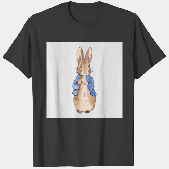 Peter the Rabbit Grey Linen Background T-shirt