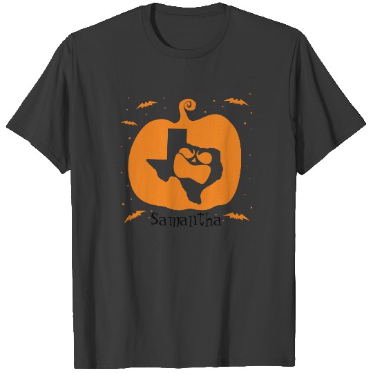 Orange Angry Texas Jack O' Lantern Halloween T-shirt