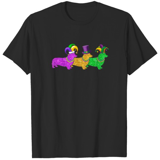 Corgi Dog Mardi Gras Festival Party Outfits T-shirt
