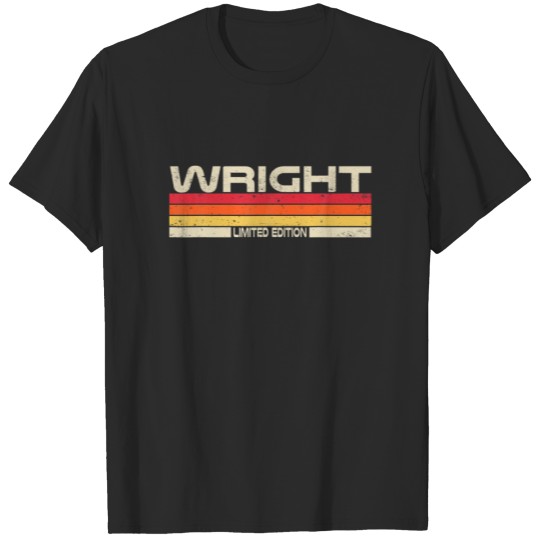 Discover Wright Surname Birthday Family Reunion 80S 90S Sun T-shirt