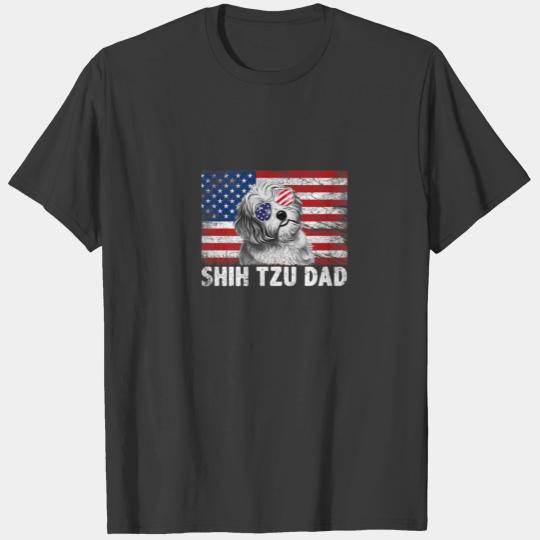 Retro Vintage Dog Dad Puppy Lover Shih Tzu Dad Eve T-shirt