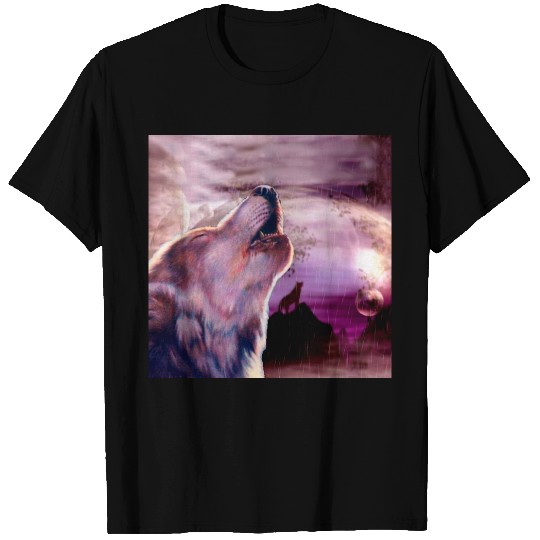 Mystic Wolf Howling at The Moon T-shirt