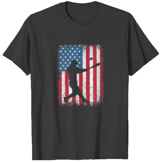 American Flag Baseball USA 4Th Of July Men Women B T-shirt