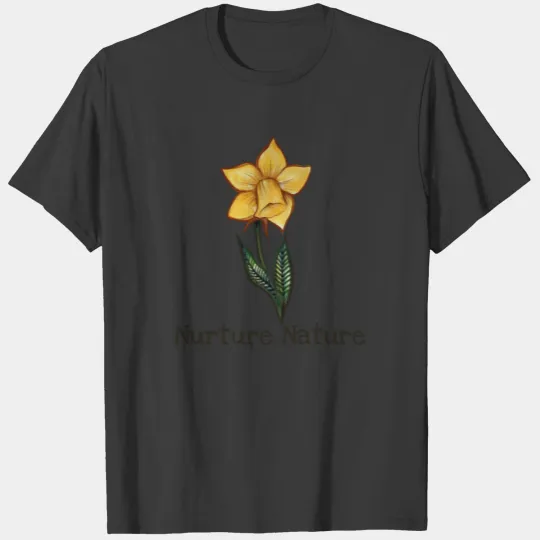 Daffodil Spring flower art yellow floral design T-shirt