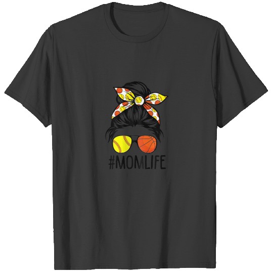 Discover Womens Dy Mom Life Softball Basketball Mommy Mothe T-shirt