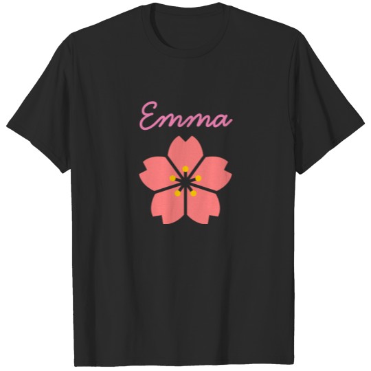 Cute Coral Pink Cherry Blossom Flower T-shirt