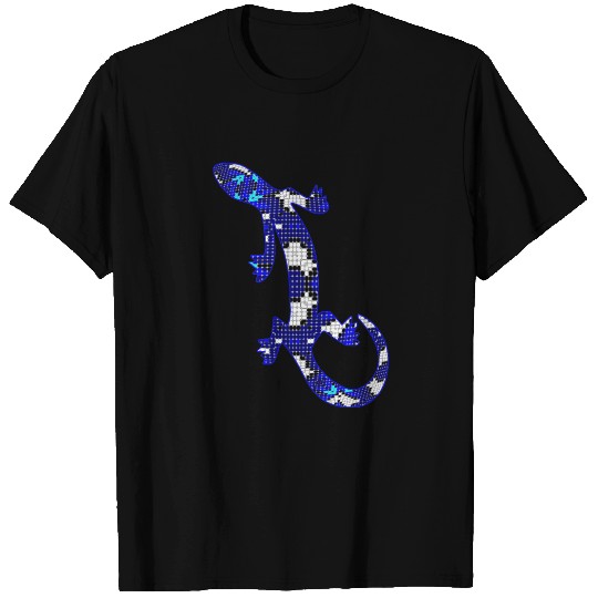 Blue Mosaic Snake Skin Lizard T-shirt