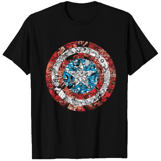 Captain America Comic Patterned Shield T-shirt
