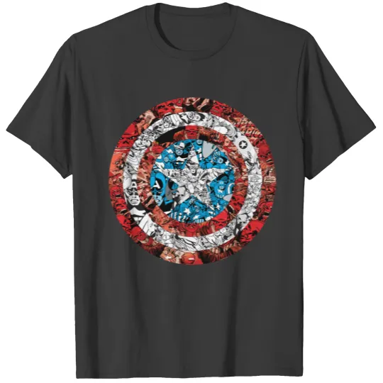 Captain America Comic Patterned Shield T-shirt