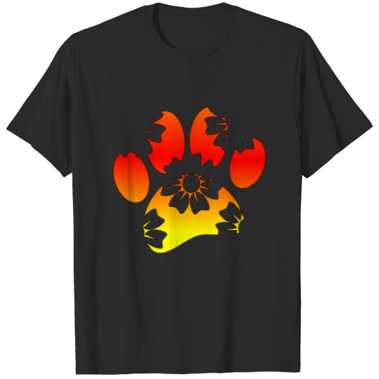 Discover Floral Dog Paw Print T-shirt