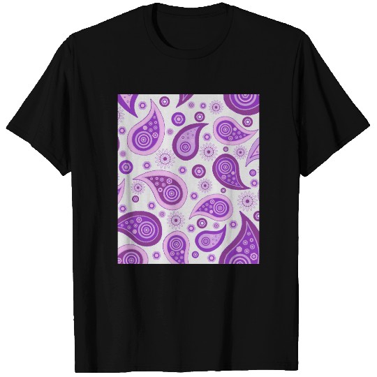 retro paisley purple T-shirt