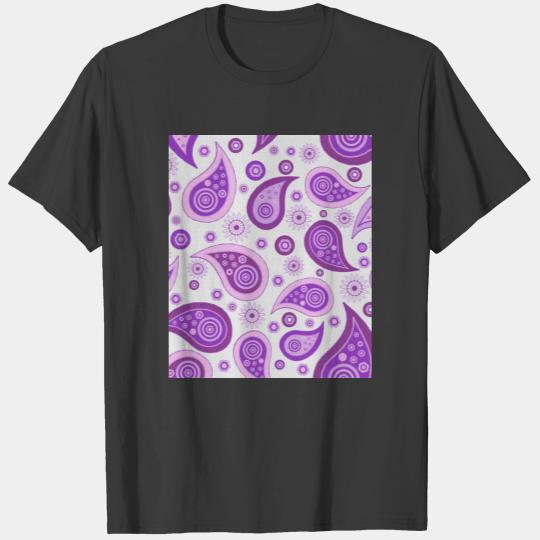 retro paisley purple T-shirt
