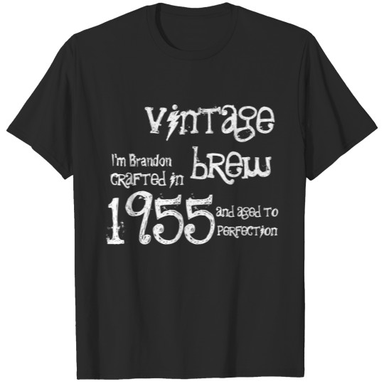 60th Birthday Gift 1955 Vintage Brew Name For Him T-shirt