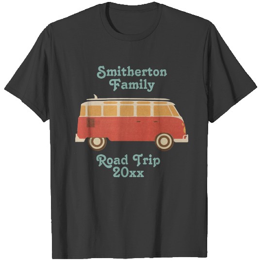 Retro Hippie Van Family Road Trip Vacation Year T-shirt