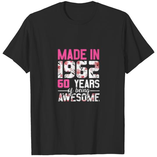 Discover Womens Vintage Birthday Gifts Made In 1962 60 Year T-shirt
