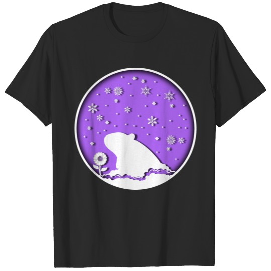 Discover Papercut Groundhog Snowflakes Flower T-shirt