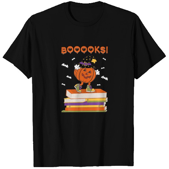Booooks Book Lover Library Halloween T-shirt