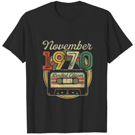Retro November 1970 Cassette Tape 51St Birthday De T-shirt