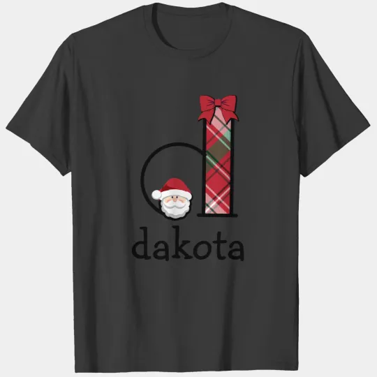 Toddler Girl Plaid Santa Christmas  initial d T-shirt